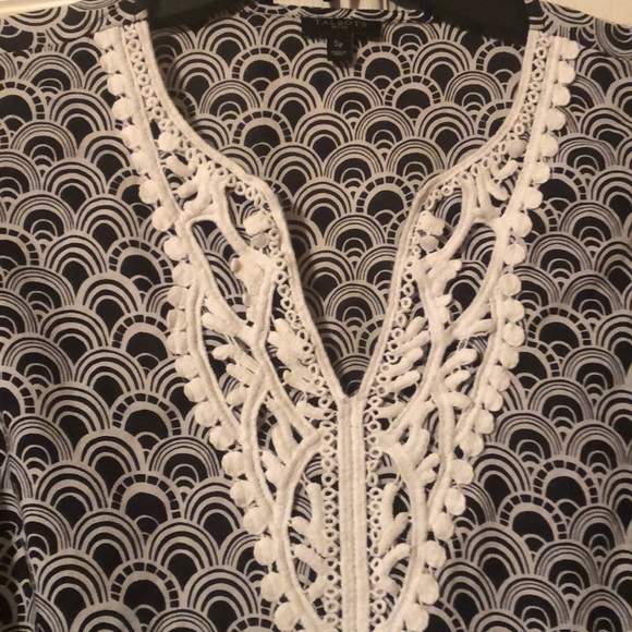 Talbots Small Petite Tunic with Lace Inset Placket - Picture 3 of 4